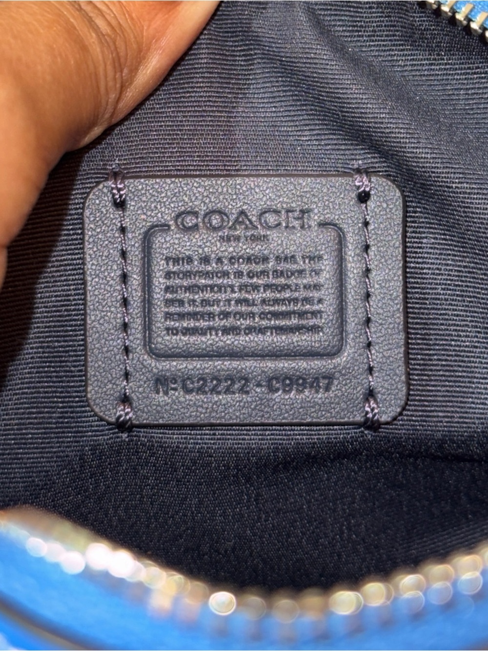 Coach Mini Rowan Crossbody Bag in Bright Blue Signature Canvas (Style C9947) - Picture 2 of 13